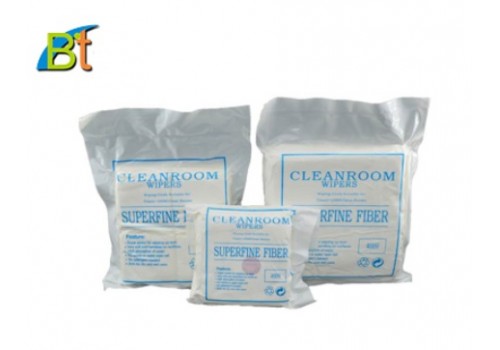 Microfiber cleanroom wiper